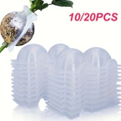 Resim 10/20 adet, Bitki Kök Büyüme Kutusu Seti, Plastik Yeniden Kullanılabilir Yüksek Basınç Üreme Topları, Çap 5.0 cm, Hava Katmanlama ve Hızlı Yetiştirme için, Gözlem Portları ile, Bahçe Avlu Araçları için Kök Grafting Cihazı 