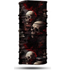 Resim Motosıklet Bandana-boyunluk Crt-261 Siyah - Kırmızı 