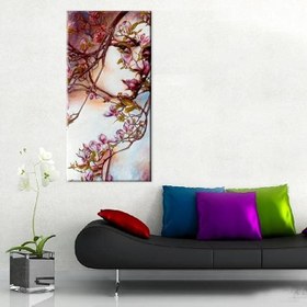 Resim Ağaç Ve Kadın Kanvas Tablo 120x180cm 