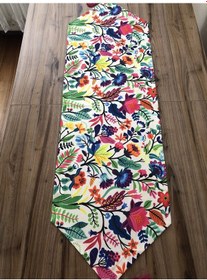 Resim Otantik Renkli Çiçek Desenli Runner Çok Renkli 