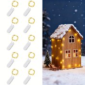 Resim 10 Adet 1m LED Işık Zinciri, Noel Işıkları, Noel Ağacı Işıkları, Parti, Düğün, Festival, Yatak Odası ve Masa Dekorasyonu için Peri Işık Zinciri 