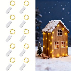 Resim 10 Adet 1m LED Işık Zinciri, Noel Işıkları, Noel Ağacı Işıkları, Parti, Düğün, Festival, Yatak Odası ve Masa Dekorasyonu için Peri Işık Zinciri 