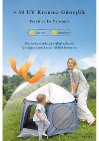 Resim Kiwi Safari Çocuk-bebek Oyun Parkı Çadırı +50 Uv Korumalı,kolay Kurulum,alüminyum Sağlam Gövde- Siyah 