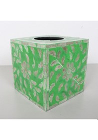 Resim Anita Sedefli Kare Peçetelik 15x15x15 Cm Yeşil 