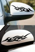 Resim MegaSticker Alev deseni dikiz aynası Sticker 13x4 cm 