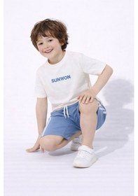 Resim Miniko Kids Erkek Çocuk Sunwon Modelli Pamuk Şortlu Takım Mavi 