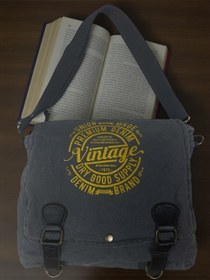 Resim Old Cotton Cargo Vintage Salaş Kaliteli Unisex Günlük Gezi Kamp Okul Postacı Omuz Çantası San Diego 32 Cm X 25 Cm GRİ 