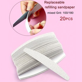 Resim 20 adet Yarım Ay Değiştirme Yedekleme Kum Parçası - 100/180 Taneli, EVA Malzeme, Kokusuz, Su Geçirmez, Yeniden Kullanılabilir, Atık Yok, Metal İşleme ve El Sanatları için İdeal, Metal İşleme Malzemeleri | Ergonomik Tasarım | Dayanıklı Kum Parçası 