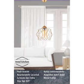 Resim 3 Adet Trend Bal Mika Camlı Golden Salon Mutfak Banyo Yatak Odası Çocuk Odası Antre Sarkıt Avize 