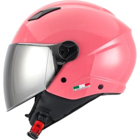 Resim Sway 765 Gloss Pink Yarım Kask - Renkli Vizörlü 