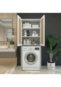 Resim Kenzlife Çamaşır-kurutma-bulaşık Makinesi Dolabı Mahidevran Mat Beyaz 180 70 60 Hazeran Kare Mdf Gövde 