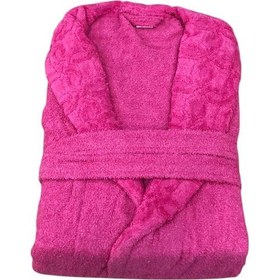 Resim Royam Redline %100 Pamuklu Kısmi Kadife Tekli Bornoz Fuşya 