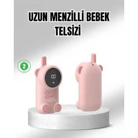 Resim Pileli Store Pilelistore- Uzun Menzilli Bebek Telsizi 1-3 Km Çekim 22 Kanal LCD Ekran Vox Şarjlı 