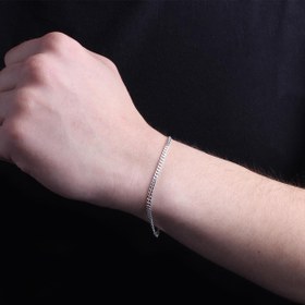 Resim The Collection Unisex Kararmaz Ultra Ince Klasik Zincir Gümüş Çelik Bileklik 