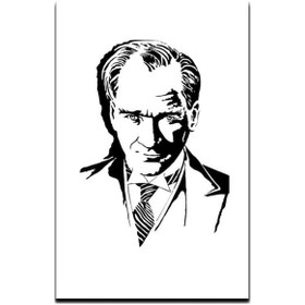 Resim Atatürk Kara Kalem Portre 200X300CM Raşel Dijital Baskı Bayrak 