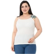 Resim Büyük Beden İp Askılı Bürümcük Beyaz Body-beyaz Beyaz 