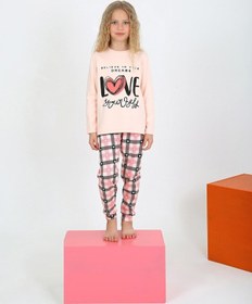 Resim Kız Çocuk Uzun Kollu %100 Pamuklu Düğmeli Pijama Takımı Your Dreams SOMON 