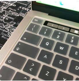 Resim Apple Uyumlu MacBook 16' Touch Bar A2141 Zore Klavye Koruyucu Transparan Buzlu Silikon Ped 