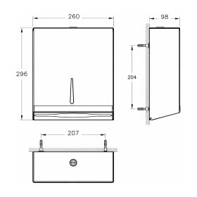 Resim Vitra Arkitekta A44351 Kağıt Dispenseri, Krom 