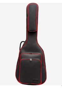 Resim Klasik Gitar Çantası-kılıf-siyah-kırmızı Fitil-gtrsiyahred001 
