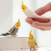 Resim Minyatür Gerçekçi Kakadu Kuş Figürü - Canlı Sarı Tüyler ve Gri-Beyaz Kanatlar, Detaylı Ev Ofis Bahçe Dekoru, Kuş Severler İçin Benzersiz Doğum Günü Hediyesi 14+ 