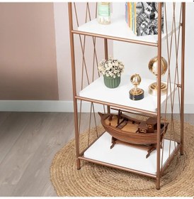 Resim Demeter Dekoratif Raf Mobilya Kitaplık Dekoratif Metal Mobilya Gold 4 Raflı Kitaplık Gold 