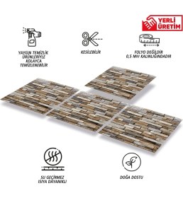 Resim Tink Kendinden Yapışkanlı Geometrik Taş Desenli Pvc Karo 30X30 cm (33 Adet) 3 M2 