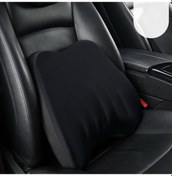 Resim Araba Bellek Köpük Boyun Yastık Araba Boyun Dinlenme İpek Yastık Araba Koltuğu Servikal Yastık, Boyut:lomber Pad Siyah 