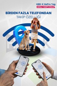 Resim HBB-K Hapro Tag Ios & Android Uyumlu Airtag Akıllı Gps Takip Cihazı(SİYAH) 