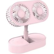 Resim Küçük Katlanır Masaüstü Vantilatör, Elektrikli Vantilatör Pembe, 