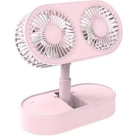 Resim Küçük Katlanır Masaüstü Vantilatör, Elektrikli Vantilatör Pembe, 