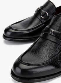 Resim Valmenti Erkek Hakiki Deri Siyah Loafer Ayakkabı 