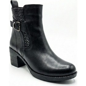 Resim Siyah Kadın Hakiki Deri Topuklu Bot 00617.5814 Siyah 