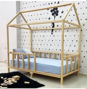 Resim Markaawm Montessori Yatak Doğal Çam Ahşap Karyola Melis 