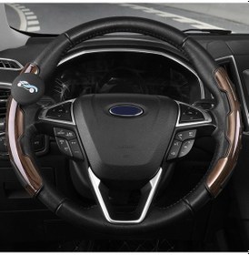 Resim Araba Evrensel Direksiyon Simidi Spinner Topuzu Yardımcı Booster Yardım Kontrol Kolu Brown 1 Adet 