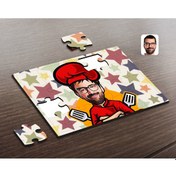 Resim Kişiye Özel Erkek Chef Karikatürlü Ahşap Puzzle-11 