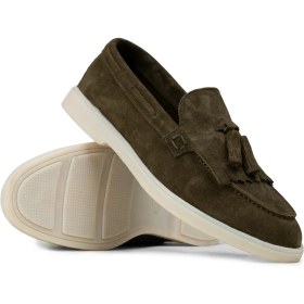Resim Deery Erkek Hakiki Süet Yeşil Püsküllü Loafer - 02030MYSLC01 