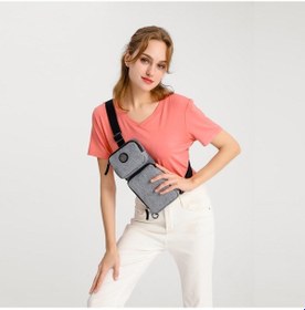 Resim Kırçıllı Gri Kumaş Kadın Bodybag Çantası Smart Bags 3097 
