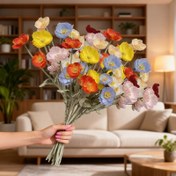 Resim 7 Parça İzlanda Gelincik Yapay Buketi, Sıcak Sonbahar Renklerinde Plastik Sahte Çiçek – Bakım Gerektirmeyen Ev Dekoru, Yatak Odası Vazo Aranjmanları, Şömine ve Oturma Odası Şık Detayları, Bahçe Süslemeleri, Kutlamalar/Partiler Fotoğraf Aksesuarı İdeal Tatil Bezginli (Cadılar Bayramı, Şükran Günü, Noel) & DIY Doğum Günü Partisi Malzemesi ya da Okula Dönüş Kampüs Eşyaları 