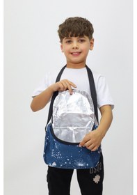 Resim Termal Beslenme Çantası Tek Gözlü, Ayarlanabilir Omuz Askılı, Isı Yalıtımlı, Anaokulu & İlkokul Mavi - Açık Mavi 