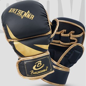 Resim Erkekler & Kadınlar için Profesyonel Boks, Muay Thai, Taekwondo Antrenman Eldiveni - Ayarlanabilir Bilgi Ergonomik Tasarım Altın Detaylı Siyah/Altın Renk Seçenekli Dayanıklı Çok Amaçlı Dövüş Sanatları Eldiveni - Boxing, Kickboxing ve Fitness İçin Uygun Başlangıç Seviyeli ve Deneyimli Sporculara Özel (Erkekler&Kadınlar İçin) Modaya uygun Güvenilir Kalite Altyn Kenara Saplamalı Marka İşaretlemesi 