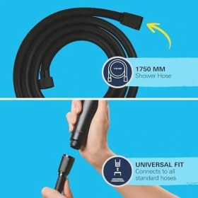 Resim Vitalioflex Trend Quickfix Duş Hortumu, 1750 Mm, Mat Siyah, 287422432 