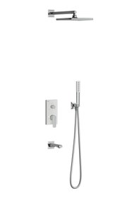 Resim Teska Ciera Üç Yönlü Duş Seti-beyaz Camlı Beyaz - Krom 