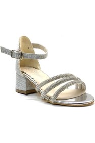 Resim Prego Taş Biye Detaylı Tokalı Çocuk Abiye Ayakkabı GUMÜŞ 