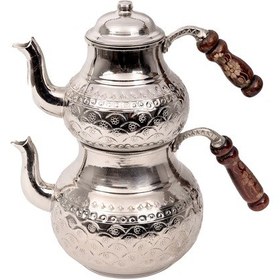 Resim Dmt Gaziantep Bakırdan Çaydanlık İşlemeli Toplam Boy :26 Cm En:alt 16 Cm Üst 12 Cm Çap İşlemeli Kulp 