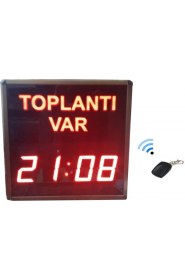 Resim Sanec Kumandalı Toplantı Var Kronometre Tabelası (Kasa: 35X35 Cm) 