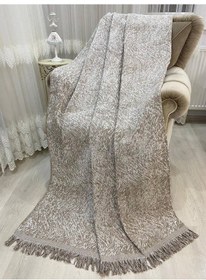 Resim Özlü Home Lüks Pamuklu Koltuk Çekyat Örtüsü 170x220 Çift Taraflı Terletmez Kaymaz Toplanmaz Kahverengi 