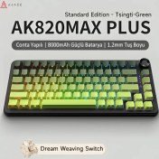 Resim Ajazz AK820 Max Plus-Hot-Swap-Dinamik Rgb Mekanik Oyun Klavyesi Mute Switch-Tft Ekran 