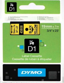 Resim Dymo 45808 Sarı/Siyah D1 Yedek Şerit 19 MM X 7 M 