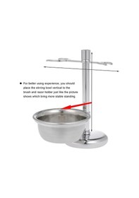 Resim Pazly Erkek Tıraş Seti - 2'li Paslanmaz Çelik Tıraş Fırçası Ve Sabunluk Kabı Tutucu 